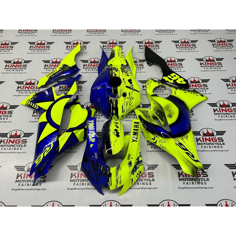 YAMAHA YZF-R6 (2017-2022) Blue, Neon Yellow Rossi Fairings No Seat Cowl No Bolt Kit No Tank