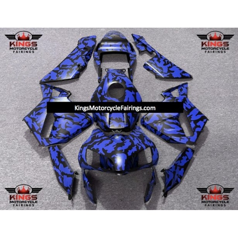 Honda CBR600RR (2003-2004) Blue, Black Camouflage Fairings No Seat Cowl No Bolt Kit No Tank