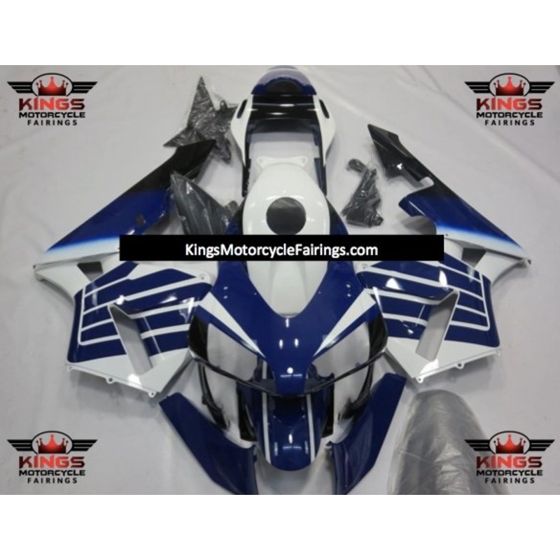 Honda CBR600RR (2003-2004) Blue, White & Black Striped Wings Fairings No Seat Cowl No Bolt Kit No Tank