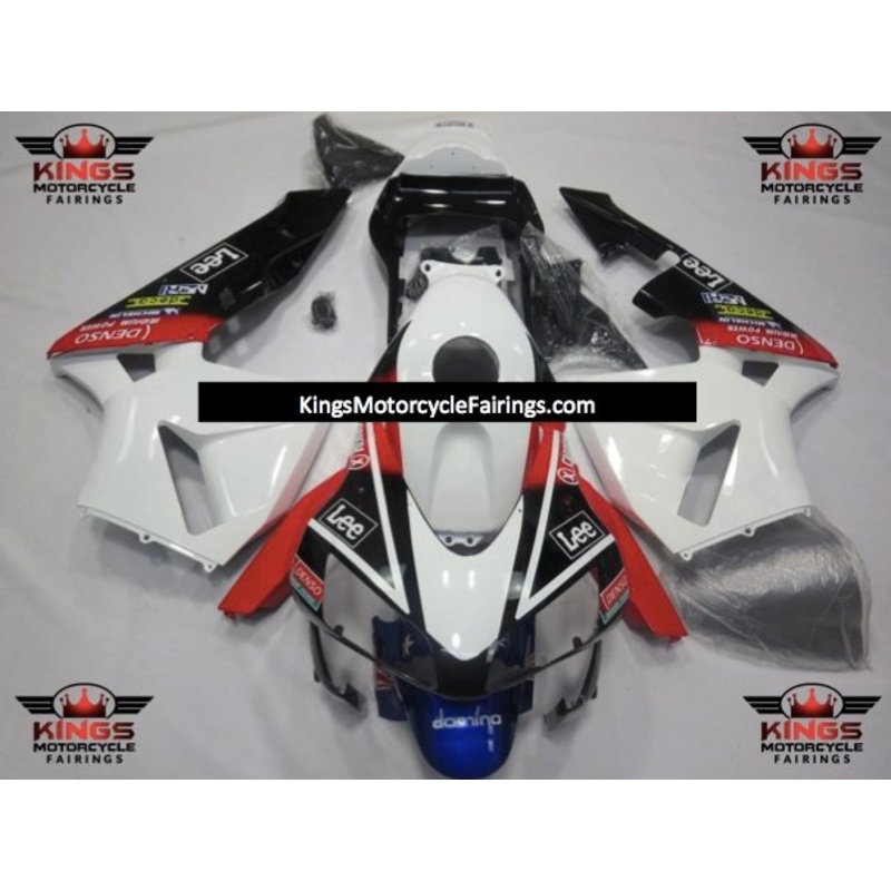 Honda CBR600RR (2003-2004) White, Black, Red & Blue LEE Fairings No Seat Cowl No Bolt Kit No Tank