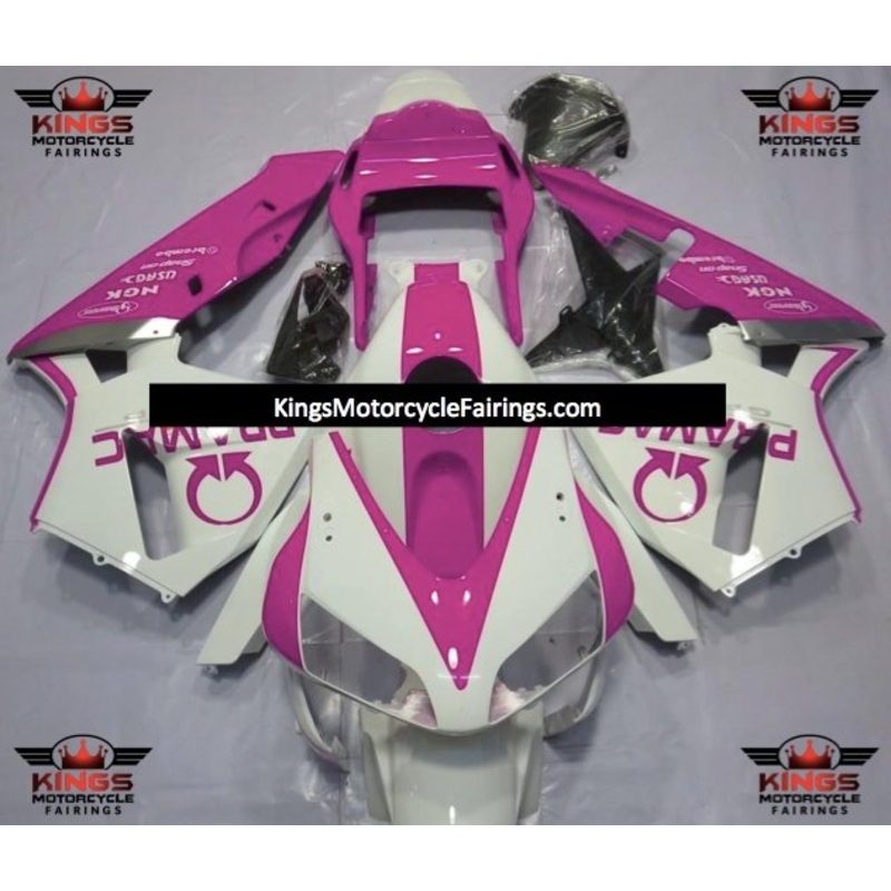 Honda CBR600RR (2003-2004) White & Pink Pramac Fairings No Seat Cowl No Bolt Kit No Tank
