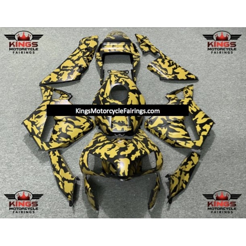 Honda CBR600RR (2003-2004) Yellow & Black Camouflage Fairings No Seat Cowl No Bolt Kit No Tank