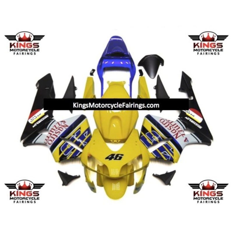 Honda CBR600RR (2003-2004) Yellow, Blue, White & Black Nastro Azzurro #46 Fairings No Seat Cowl No Bolt Kit No Tank
