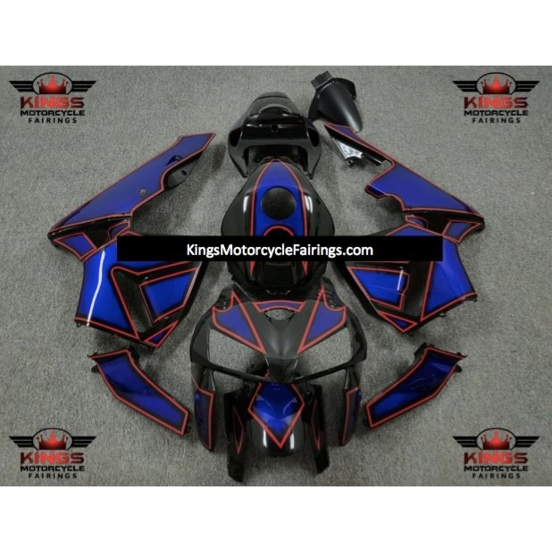 Honda CBR600RR (2005-2006) Black, Blue & Red Special Design Fairings No Seat Cowl No Bolt Kit No Tank
