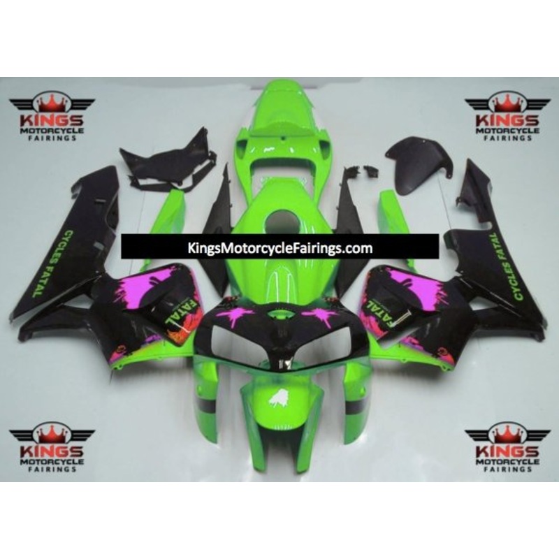 Honda CBR600RR (2005-2006) Black, Green, Pink Splatter Fairings No Seat Cowl No Bolt Kit No Tank