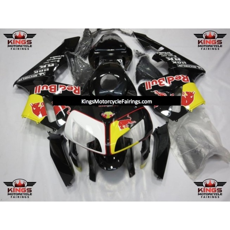 Honda CBR600RR (2005-2006) Black, Red, Yellow & White RedBull Fairings No Seat Cowl No Bolt Kit No Tank