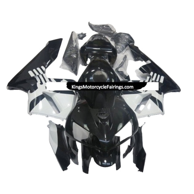 Honda CBR600RR (2005-2006) Black, White Punisher Skull Fairings No Seat Cowl No Bolt Kit No Tank