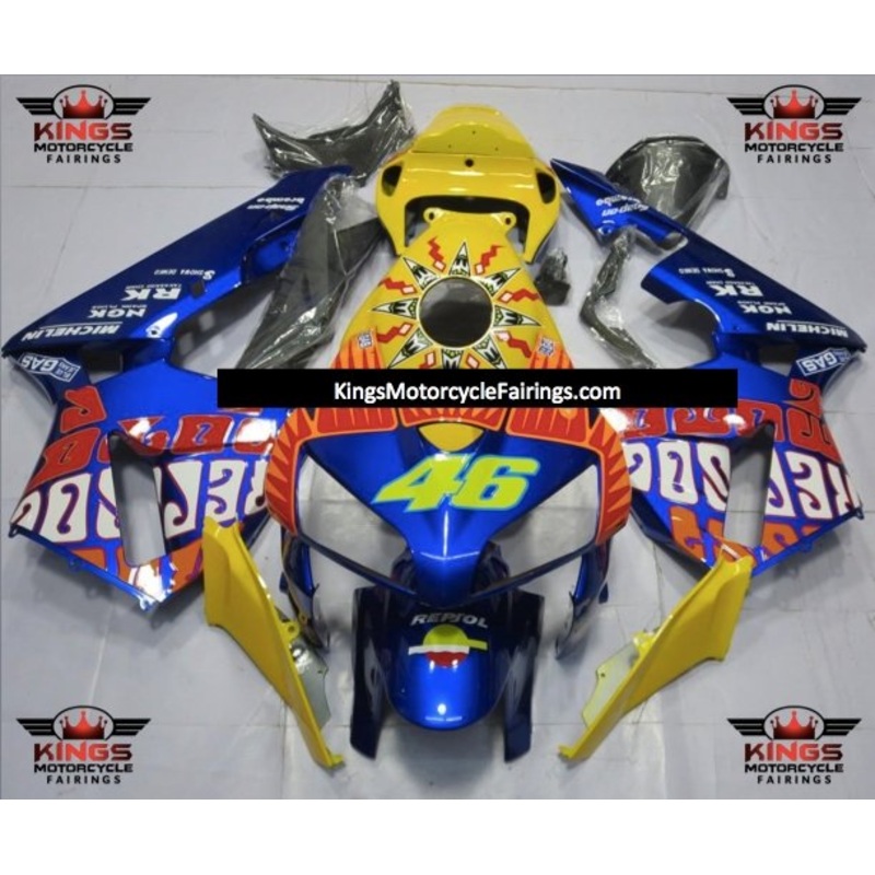 Honda CBR600RR (2005-2006) Blue & Yellow Rossi Fairings No Seat Cowl No Bolt Kit No Tank