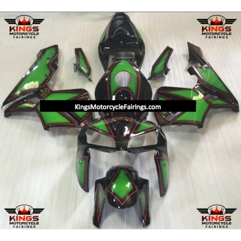 Honda CBR600RR (2005-2006) Green & Black Special Design Fairings No Seat Cowl No Bolt Kit No Tank