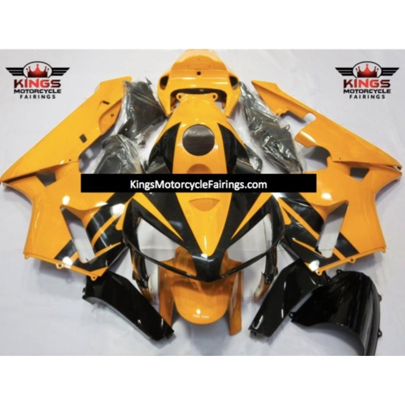 Honda CBR600RR (2005-2006) Light Orange & Black Fairings No Seat Cowl No Bolt Kit No Tank