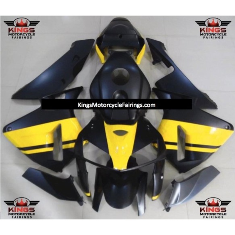 Honda CBR600RR (2005-2006) Matte Black & Yellow Fairings No Seat Cowl No Bolt Kit No Tank