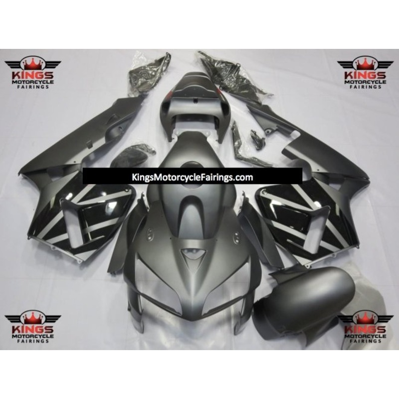 Honda CBR600RR (2005-2006) Matte Gray & Gloss Black Fairings No Seat Cowl No Bolt Kit No Tank