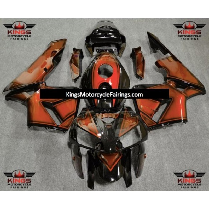 Honda CBR600RR (2005-2006) Orange & Black Special Design Fairings No Seat Cowl No Bolt Kit No Tank