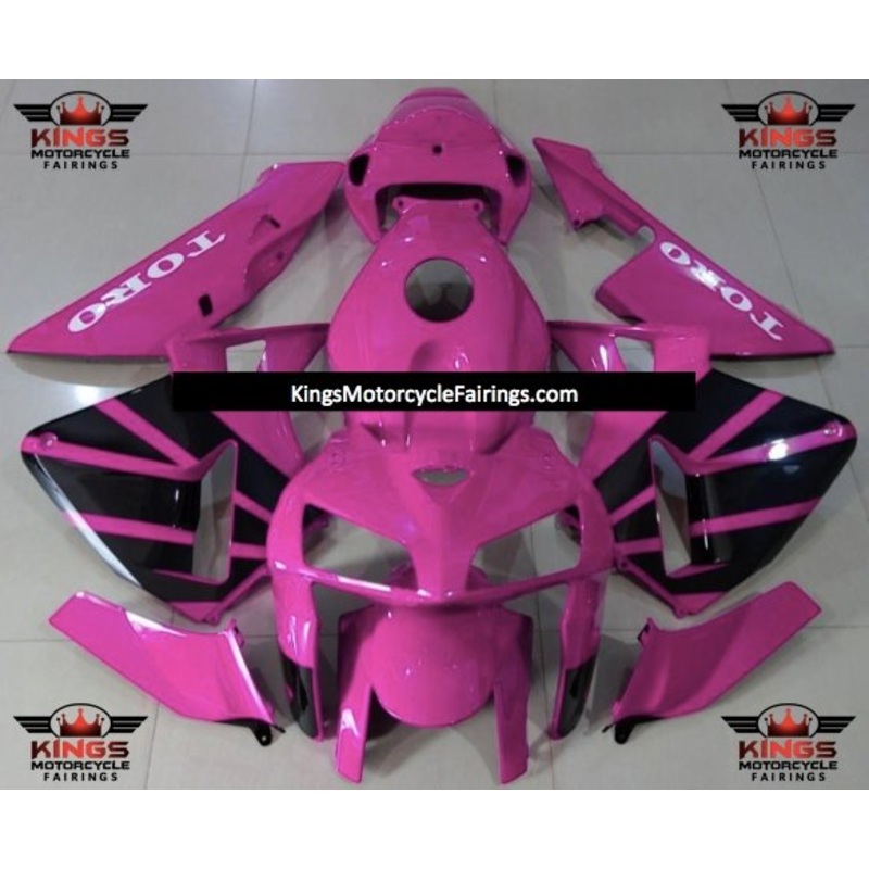 Honda CBR600RR (2005-2006) Pink & Black TORO Fairings No Seat Cowl No Bolt Kit No Tank