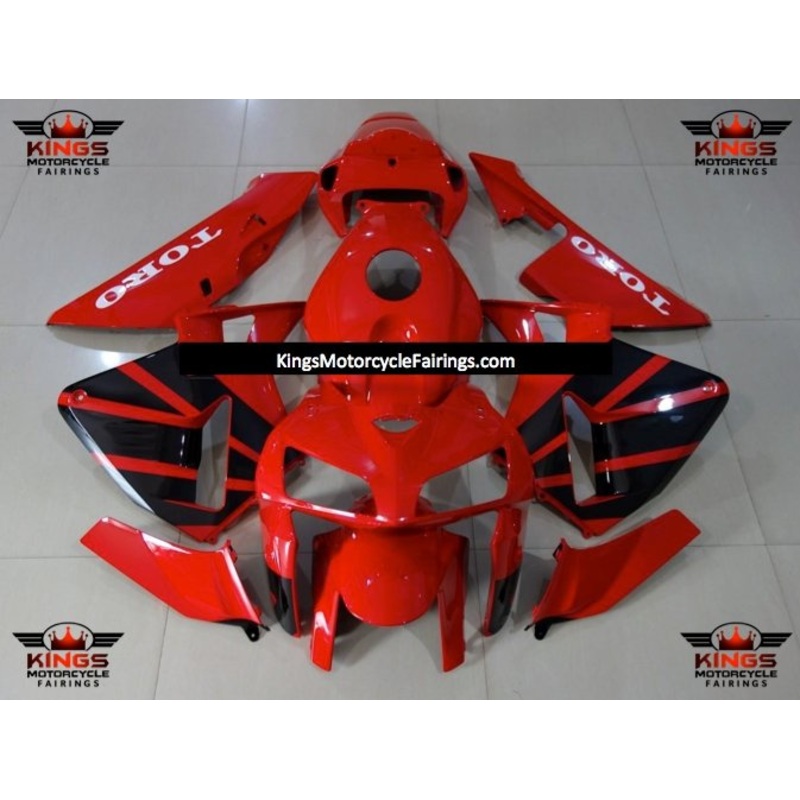Honda CBR600RR (2005-2006) Red & Black Toro Fairings No Seat Cowl No Bolt Kit No Tank