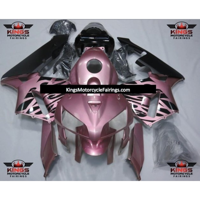 Honda CBR600RR (2005-2006) Rose Pink & Black Tribal Fairings No Seat Cowl No Bolt Kit No Tank