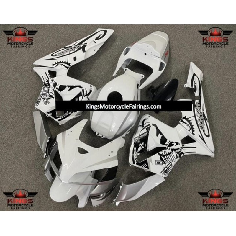 Honda CBR600RR (2005-2006) White & Black Special Design Fairings No Seat Cowl No Bolt Kit No Tank