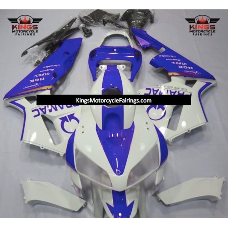 Honda CBR600RR (2005-2006) White & Blue Pramac Fairings No Seat Cowl No Bolt Kit No Tank