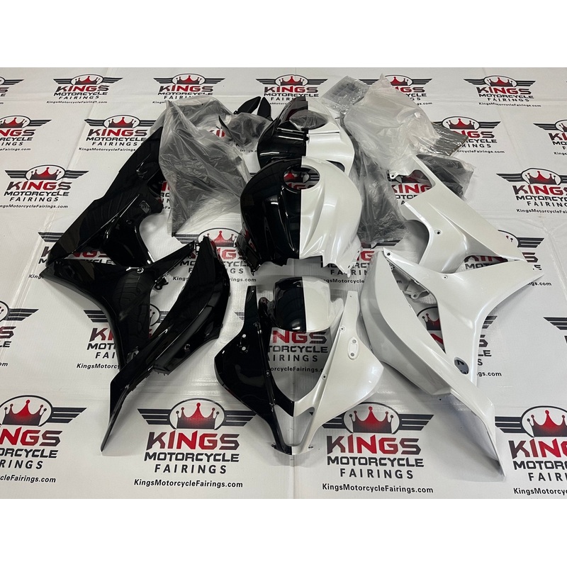 Honda CBR600RR (2007-2008) Black, Pearl White Split Fairings No Seat Cowl No Bolt Kit No Tank