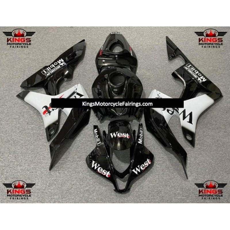Honda CBR600RR (2007-2008) Black, White, Red West Fairings No Seat Cowl No Bolt Kit No Tank