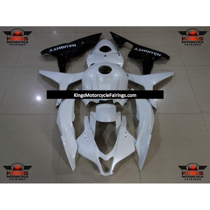 Honda CBR600RR (2007-2008) Pearl White & Black Naughty Fairings No Seat Cowl No Bolt Kit No Tank