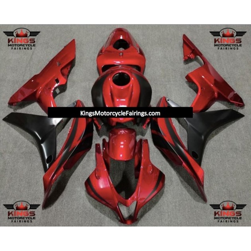 Honda CBR600RR (2007-2008) Red & Matte Black Fairings No Seat Cowl No Bolt Kit No Tank