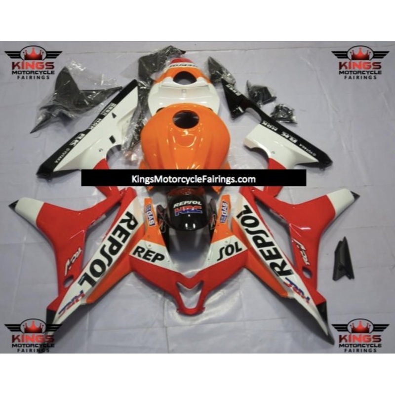 Honda CBR600RR (2007-2008) Red, Orange & White Repsol Fairings No Seat Cowl No Bolt Kit No Tank