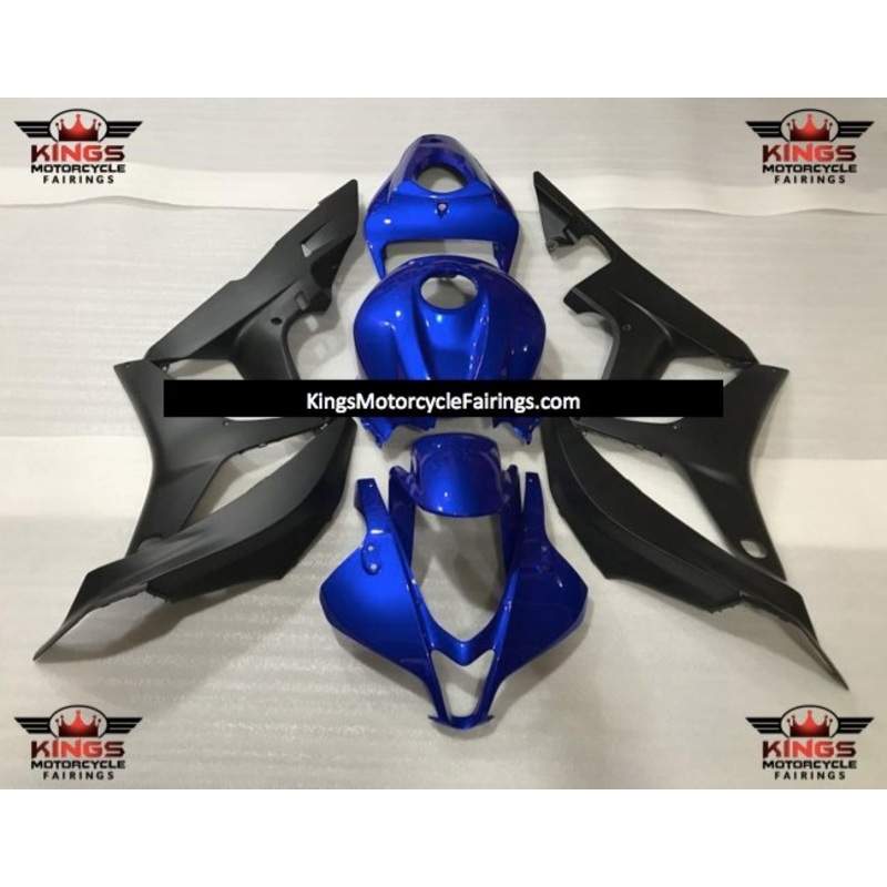 Honda CBR600RR (2007-2008) Royal Blue & Matte Black Fairings No Seat Cowl No Bolt Kit No Tank