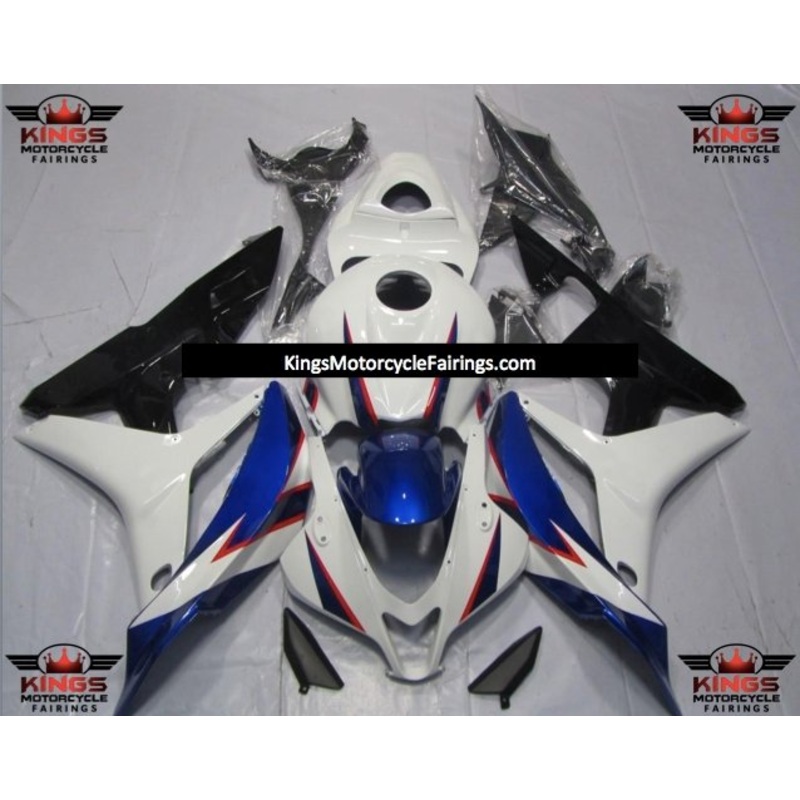 Honda CBR600RR (2007-2008) White, Blue, Black & Red Fairings No Seat Cowl No Bolt Kit No Tank