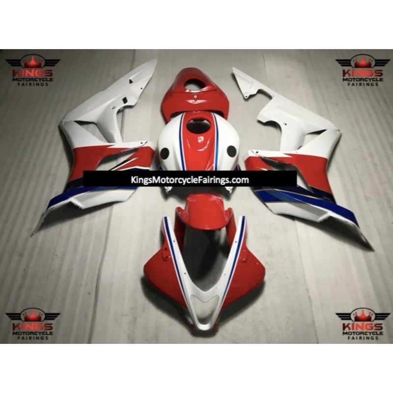 Honda CBR600RR (2007-2008) White, Red, Blue & Gold Fairings No Seat Cowl No Bolt Kit No Tank