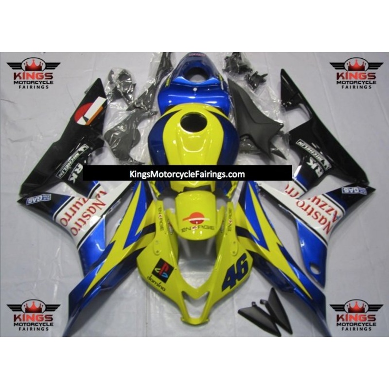 Honda CBR600RR (2007-2008) Yellow & Blue Nastro Azzurro Fairings No Seat Cowl No Bolt Kit No Tank