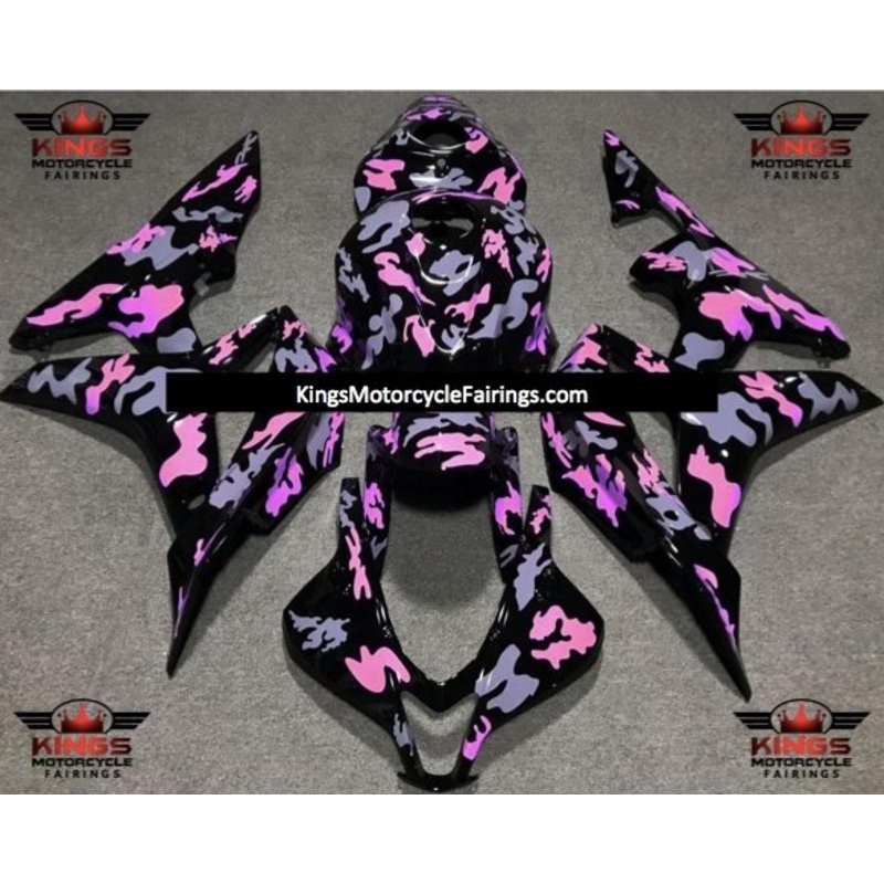 Honda CBR600RR (2007-2008) Black, Gray & Pink Camouflage Fairings No Seat Cowl No Bolt Kit No Tank