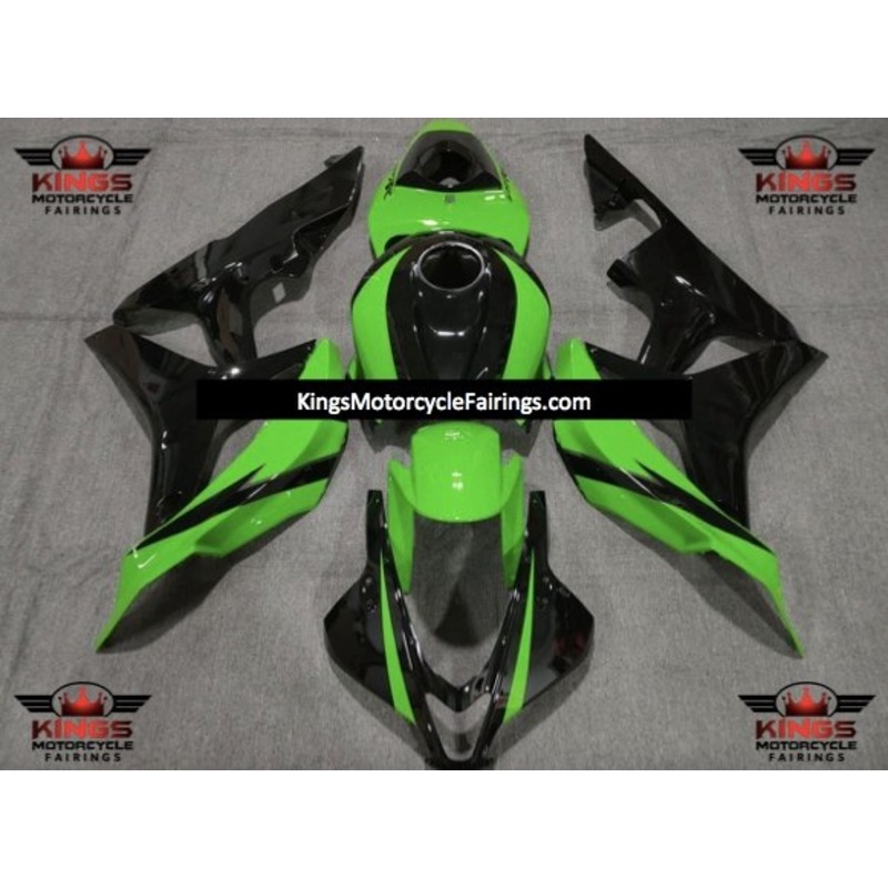 Honda CBR600RR (2007-2008) Black & Green Fairings No Seat Cowl No Bolt Kit No Tank
