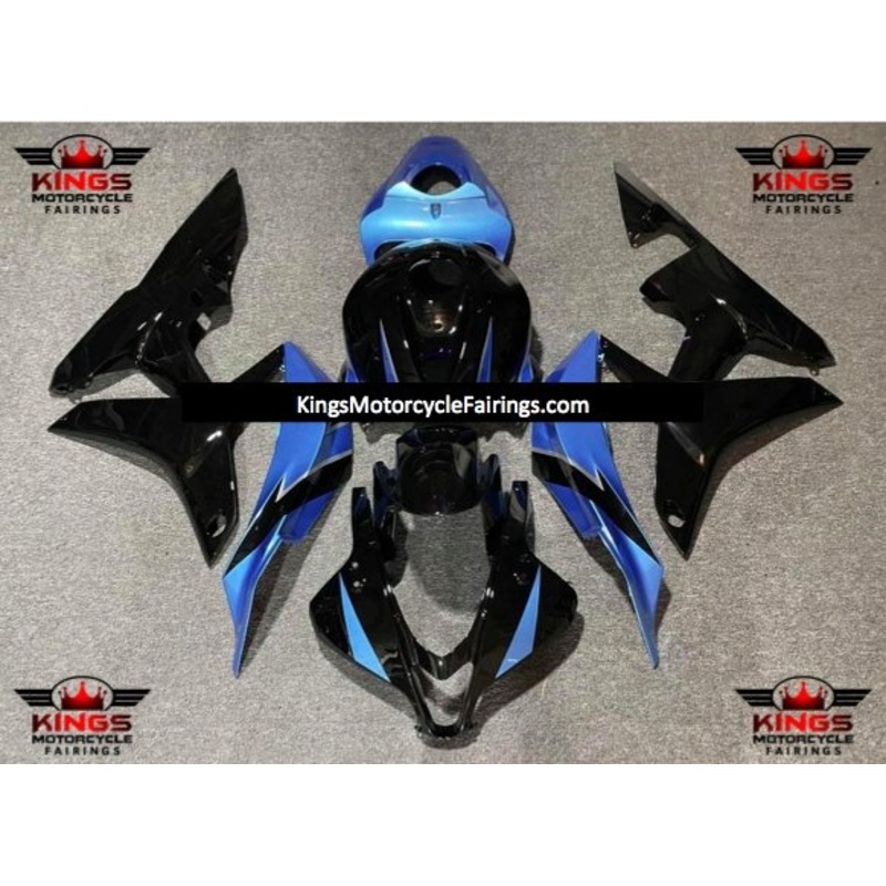 Honda CBR600RR (2007-2008) Black & Light Blue Fairings No Seat Cowl No Bolt Kit No Tank