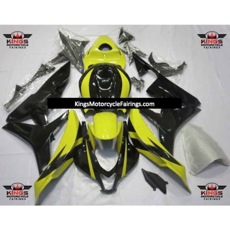 Honda CBR600RR (2007-2008) Black & Neon Yellow Fairings No Seat Cowl No Bolt Kit No Tank