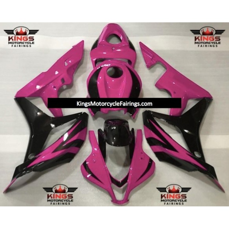 Honda CBR600RR (2007-2008) Black & Pink Fairings No Seat Cowl No Bolt Kit No Tank