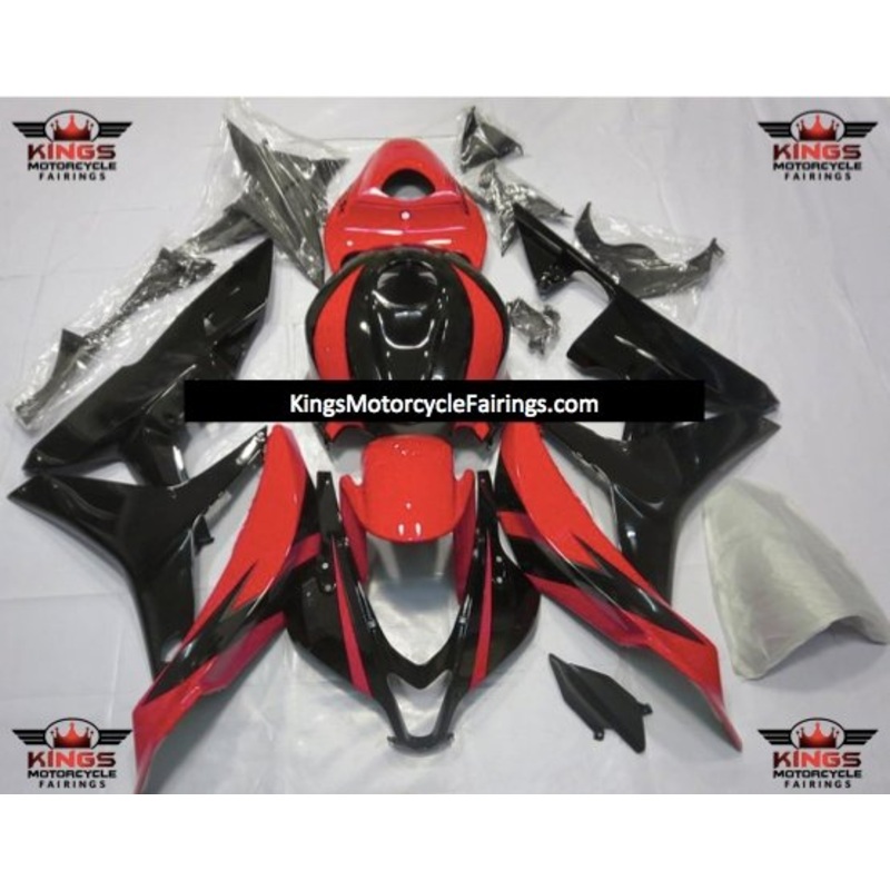 Honda CBR600RR (2007-2008) Black, Red & Gray Fairings No Seat Cowl No Bolt Kit No Tank