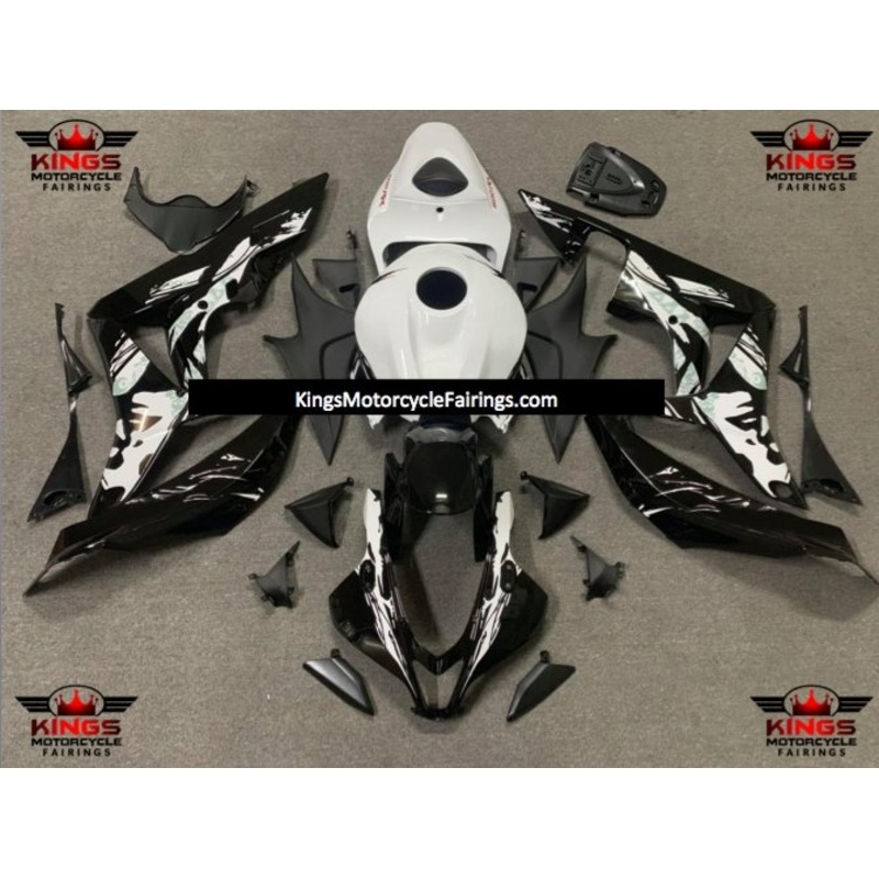 Honda CBR600RR (2007-2008) Black & White Leyla Edition Fairings No Seat Cowl No Bolt Kit No Tank