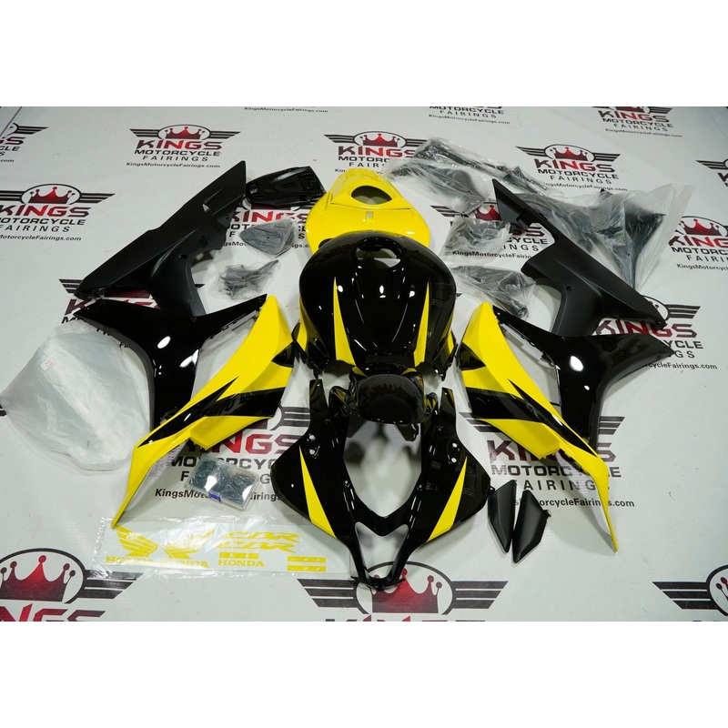 Honda CBR600RR (2007-2008) Black & Yellow Fairings No Seat Cowl No Bolt Kit No Tank