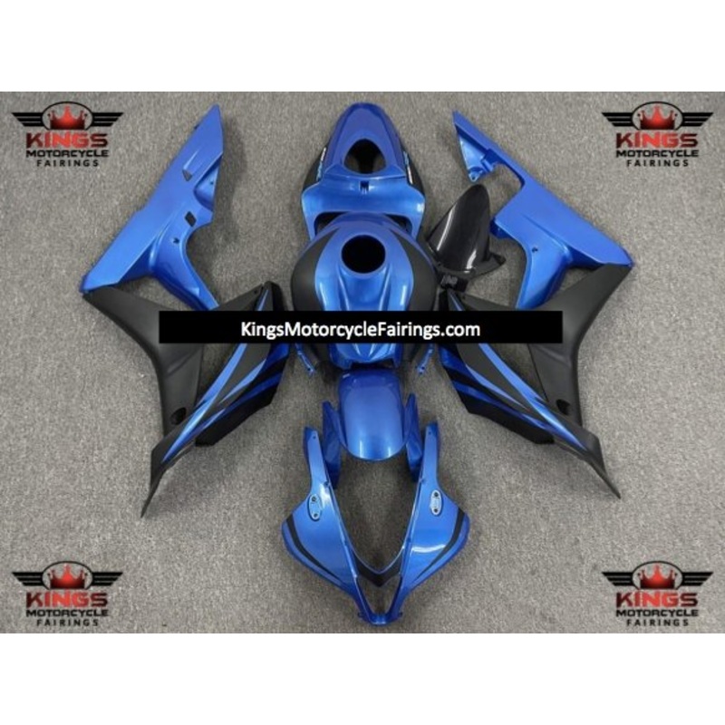 Honda CBR600RR (2007-2008) Blue & Matte Black Fairings No Seat Cowl No Bolt Kit No Tank