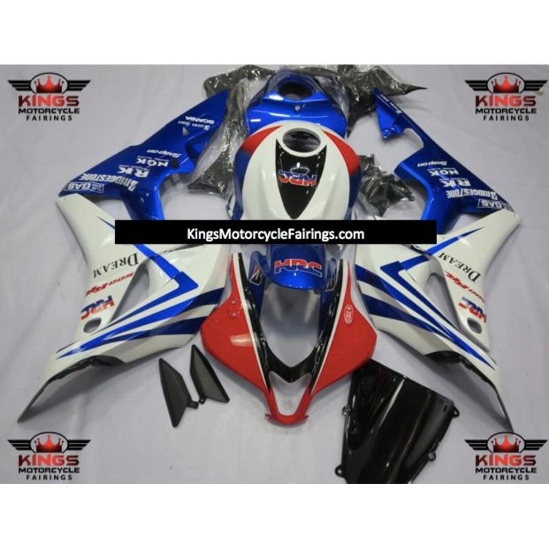 Honda CBR600RR (2007-2008) Blue, White & Red HRC Fairings No Seat Cowl No Bolt Kit No Tank