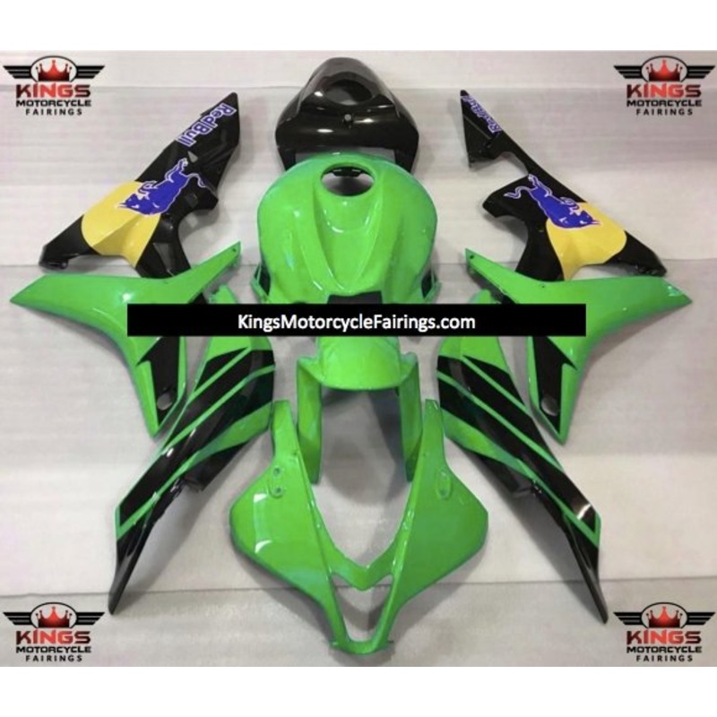 Honda CBR600RR (2007-2008) Green, Black, Blue & Yellow RedBull Fairings No Seat Cowl No Bolt Kit No Tank