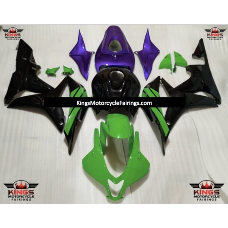 Honda CBR600RR (2007-2008) Green, Black, Purple Fairings No Seat Cowl No Bolt Kit No Tank