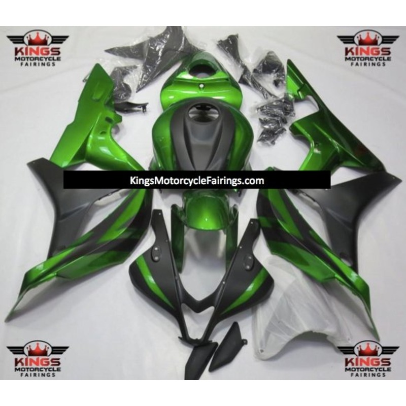 Honda CBR600RR (2007-2008) Green & Matte Black Fairings No Seat Cowl No Bolt Kit No Tank