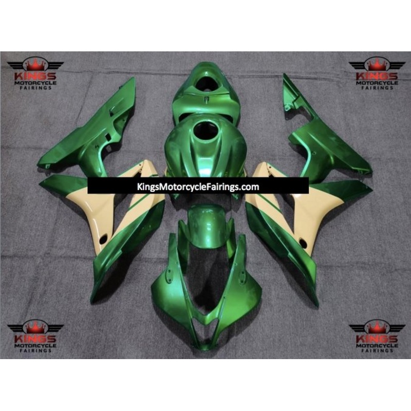 Honda CBR600RR (2007-2008) Green & Tan Fairings No Seat Cowl No Bolt Kit No Tank