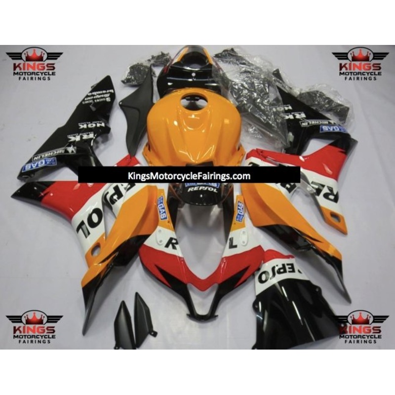 Honda CBR600RR (2007-2008) Light Orange Repsol Fairings No Seat Cowl No Bolt Kit No Tank