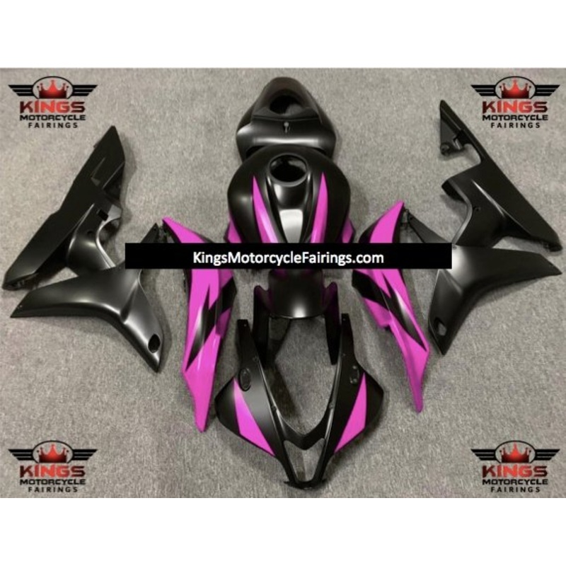 Honda CBR600RR (2007-2008) Matte Black & Pink Fairings No Seat Cowl No Bolt Kit No Tank