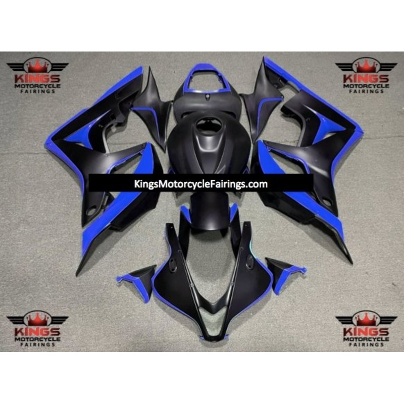 Honda CBR600RR (2007-2008) Matte Black & Royal Blue Fairings No Seat Cowl No Bolt Kit No Tank