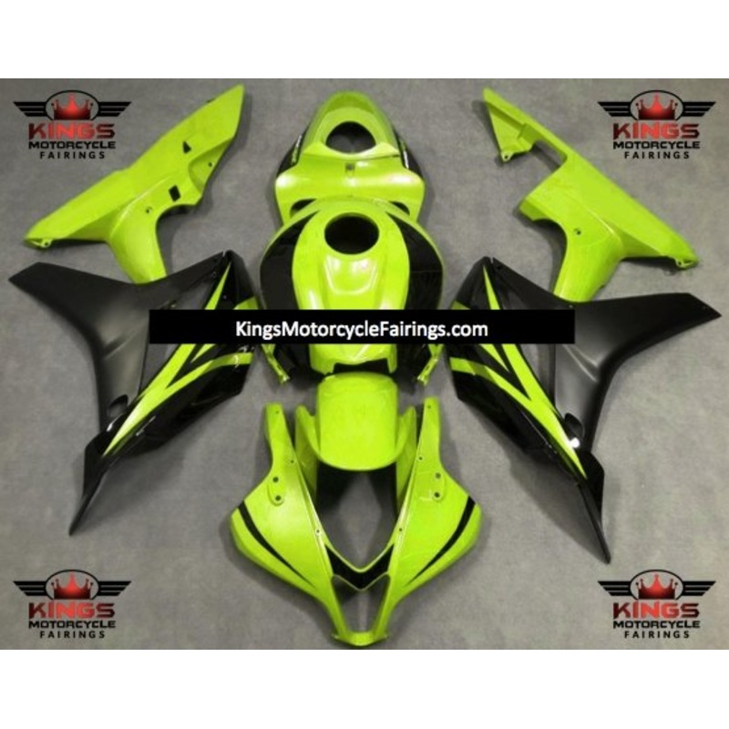 Honda CBR600RR (2007-2008) Neon Green, Black & Matte Black Fairings No Seat Cowl No Bolt Kit No Tank
