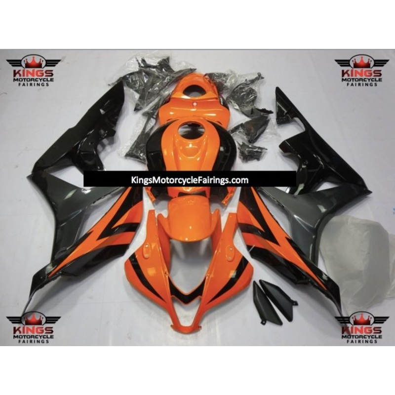 Honda CBR600RR (2007-2008) Orange, Black & Gray Fairings No Seat Cowl No Bolt Kit No Tank
